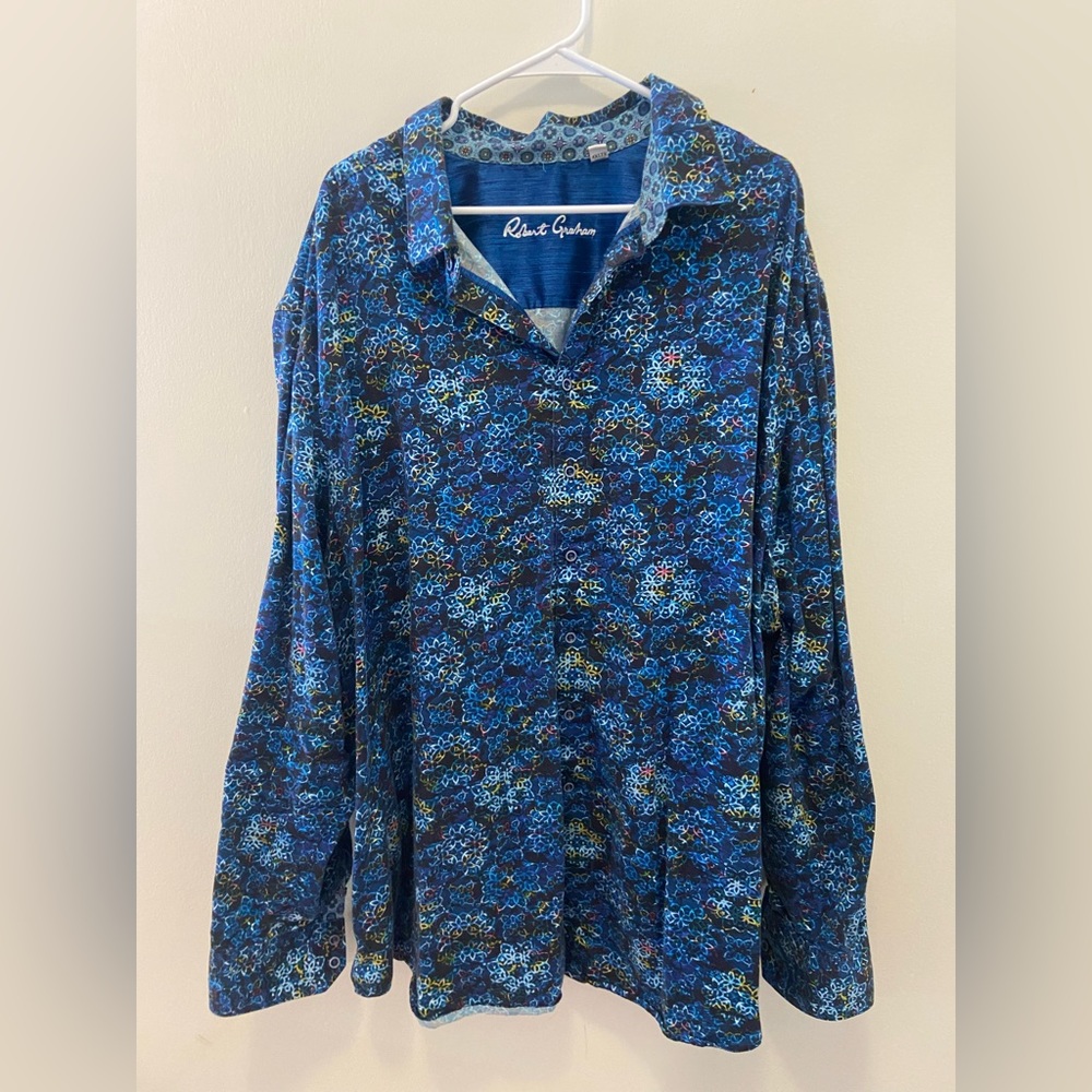 Big and Tall Robert Graham Geometric Navy 4XL Tall